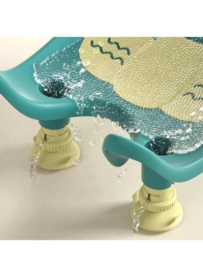 ترتيس مقعد استحمام للأطفال من Turtees® مزود بكؤوس شفط قوية | دعامة استحمام غير قابلة للانزلاق للرضع | مقعد استحمام للأطفال من مطاط TPE ناعم | كرسي استحمام قابل للتعليق على الحائط للأطفال الصغار (النمط 4) - Image 5